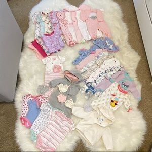 30+ ITEMS HUGE LOT NB-3 MONTH GIRLS CLOTHES 🌸🌸🌸